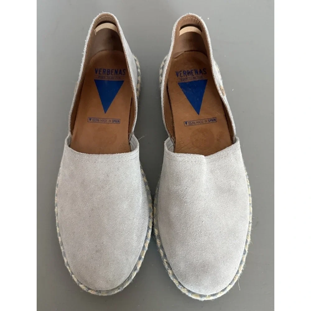 Verbenas Carmen Gray Suede Espadrilles Slip-On Shoes‎ Women's Size 9 EU 40